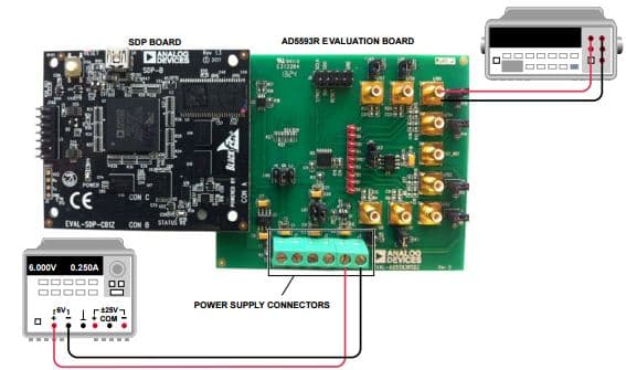 EVAL-AD5593RSDZ, Evaluation Board for Evaluating the AD5593R 8-Ch, 12-Bit Configurable ADC/DAC with On-Chip Reference