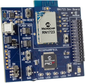 RN-1723-LPCM, RN1723 Wi-Fi IoT Development Board Using RN1723 Module for Low-Power Client Applications