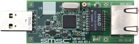 EVB-LAN7500-LC, Evaluation Board for LAN7500 High-Speed USB 2.0 to 10/100/1000 Ethernet - Dongle