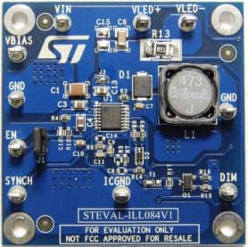 STEVAL-ILL084V1, Evaluation Board based on the LED6000 0.5A Floating Boost LED Driver