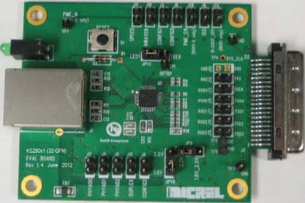 KSZ8091RND-EVAL, Evaluation Board for KSZ8091RND 10Base-T/100Base-TX PHY Transceiver