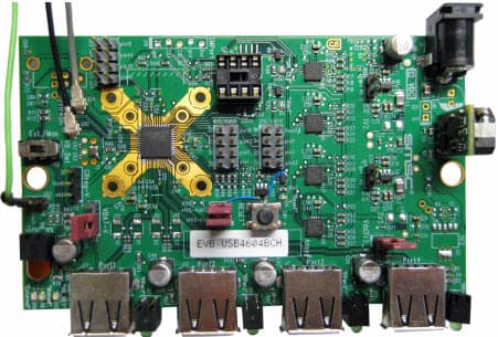 EVB-USB4604BCH, Evaluation Board for USB4604 4-Port HSIC Up USB 2.0 Hub with UCS1002 Battery Charging