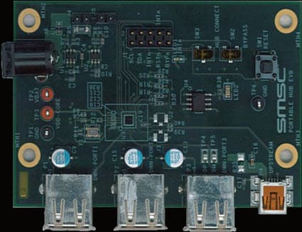 EVB-USB3803, Evaluation Board for USB3803 USB 2.0 Mobile Hub Controller