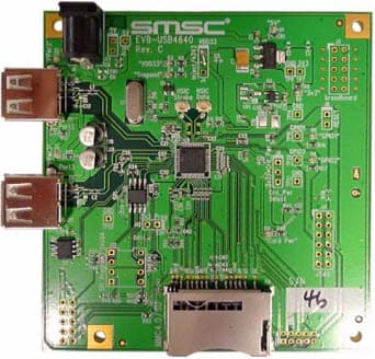 EVB-USB4640, Evaluation Board for USB4640 HSIC 1.0 to USB 2.0 2-Port Hub w/ Ultra Fast Flash Media Controller