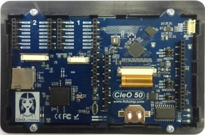 CleO50A, Development Board based on CleO50 Module with FPC/FFC 40 LCD connector + 5.0 inch TFT LCD Display Panel preinstalled with Resistive Touch