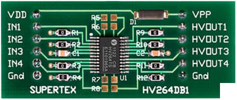 HV264DB1, Quad, High Voltage Amplifier Array Demo Board