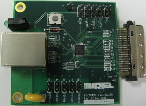 KSZ8041NL-EVAL, Evaluation Board for the KSZ8041NL 10Base-T/100Base-TX Physical Layer Transceiver