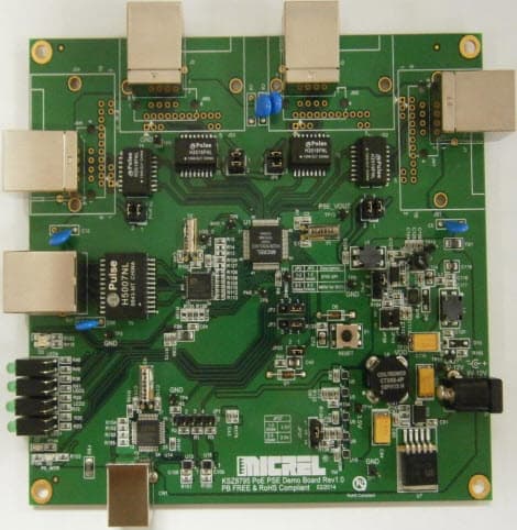 KSZ8795-POE-EVAL, Evaluation Board for KSZ8795 Family Integrated 5-port Managed Switch with 4 10/100 Copper Ports and Port 5 Gigabit port