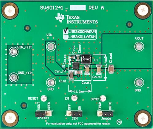 LM53600NAEVM, Evaluation Module for LM53600-Q1 3.3V Output, 650mA Buck Regulator with Spread Spectrum