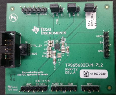 TPS65632EVM-712, Evaluation Module For TPS65632 Triple-Output AMOLED Display Power Supply