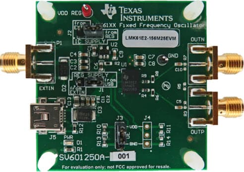 LMK61E2-156M25EVM, Evaluation Module for LMK61E2-156M25SIA Ultra-Low-Jitter Fixed Frequency Oscillator