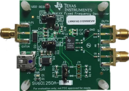 LMK61A2-312M50EVM, Evaluation Module for LMK61A2-312M50SIA Ultra-Low-Jitter Fixed Frequency Oscillator