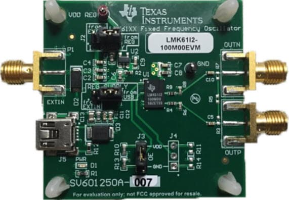 LMK61I2-100M00EVM, Evaluation Module for LMK61I2-100M00SIA Ultra-Low-Jitter Fixed Frequency Oscillator