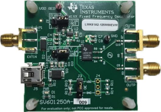 LMK61A2-125M00EVM, Evaluation Module for LMK61A2-125M00SIA Ultra-Low-Jitter Fixed Frequency Oscillator