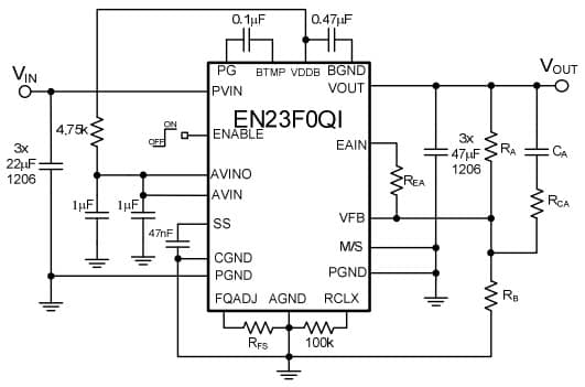 EN23F0QI-E, Evaluation Board for EN23F 15A Voltage Mode Synchronous Buck PWM DC-DC Converter