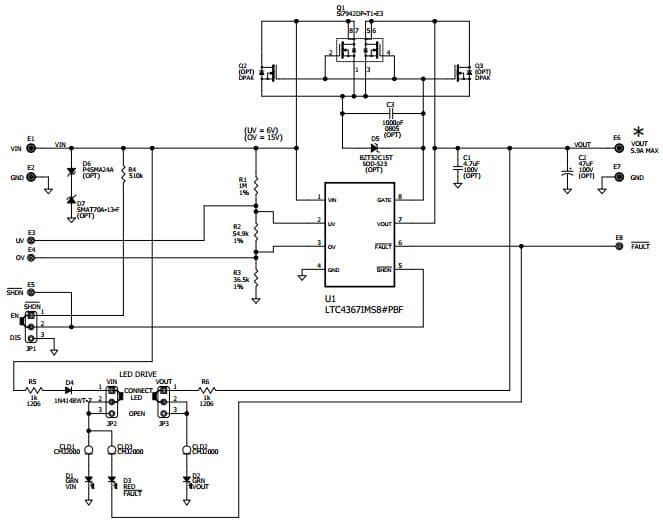 DC2417A-B, Demo Board for LTC4367-1 100V Overvoltage, Under voltage and Reverse Supply Protection Controller