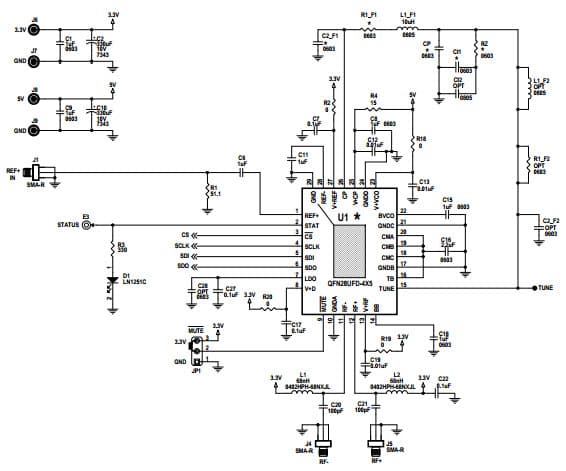 DC1959B-C, Demo Board for LTC6948IUFD-3 Ultra Low Noise and Spurious Fractional-N Synthesizer with Integrated VCO