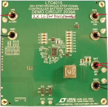 DC2039A, Demo Board for LTC4015EUHF Multi-chemistry Buck Battery Charger with Digital Telemetry System