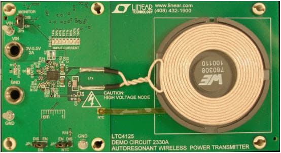 DC2386A-A, Demonstration Kit for LTC4125EUFD and LTC4120EUD-4.2 Wireless Power Transfer Battery Charger