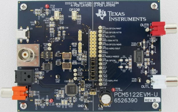 PCM5122EVM-U, Evaluation Module for PCM5122 Digital to Analog Converter