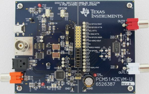 PCM5142EVM-U, Evaluation Module for PCM5142 Digital to Analog Converter