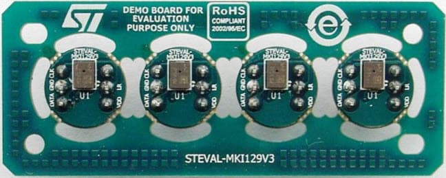 STEVAL-MKI129V3, Microphone Coupon Board based on the MP34DT01 digital MEMS microphone