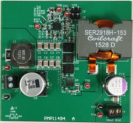 PMP11494, 48V Input Synchronous Buck to 24V@12A (15A pk) Converter Reference Design