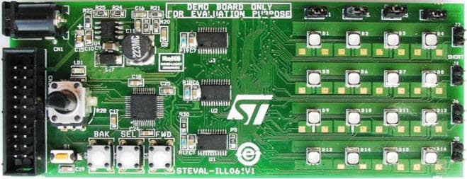 STEVAL-ILL061V1, Evaluation Board based on the LED1642GW and STM32 High brightness RGB LED array driver with local dimming and diagnostics