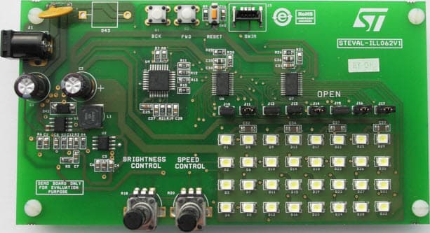 STEVAL-ILL062V1, Evaluation Board based on STP16CPC26 High brightness LED array driver