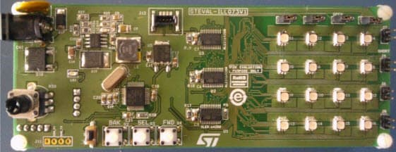 STEVAL-ILL073V1, Evaluation Board based on ALED1642GW and STM8A RGB LED driver for Automotive Lighting