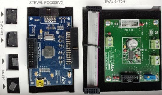 STEVAL-IKM001V1, dSPIN Evaluation Kit based on the L6470H Micro-Stepping Motor Driver