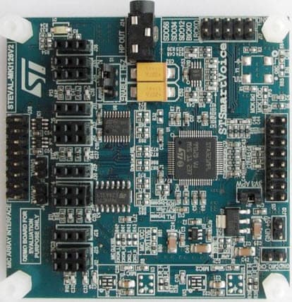 STEVAL-MKI126V2, MEMS Microphone Evaluation Board based on STA321MPL and MP34DB01 (microphone processor + digital phone MEMS)