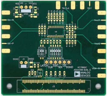 EVAL-ADA4350RUZ-P, Evaluation Board for Evaluating the ADA4350, a FET Input Analog Front End With ADC Driver Offered in a 28-Lead 9.8 mm + 6.4 mm TSSOP