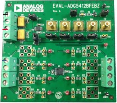 EVAL-ADG5412BFEBZ, Evaluation Board for the ADG5412BF Bidirectional Overvoltage Protected Quad SPST