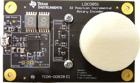 TIDA-00828, Inductive Sensing 32-Position Encoder Knob Reference Design Using the LDC0851