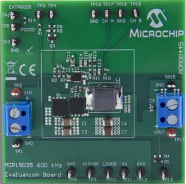 ADM00445, Evaluation Board for MCP19035 600-kHz Synchronous Buck Controller