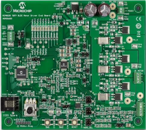 ADM00600, Evaluation Board for MCP8025 TQFP BLDC Motor Driver