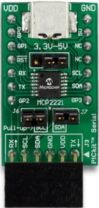 ADM00559, Breakout Evaluation Module for MCP2221 USB-to-UART/I2C/SMBus Protocol Converter