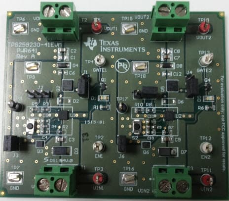 TPS259230-41EVM, Evaluation Module for TPS25923/4/7, Simple 5V/12V eFuse Protection Switches