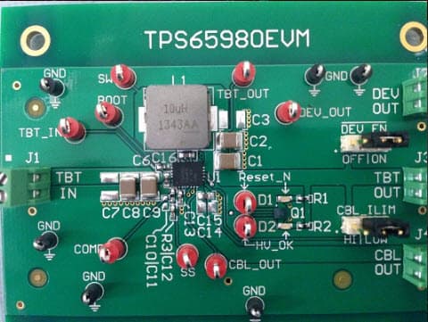 TPS65980EVM, Evaluation Module for TPS65980 Thunderbolt Bus Power Buck/Boost in High Voltage Input With Lower CBL_OUT Current Limit