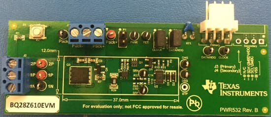 bq28z610EVM, Evaluation Module for BQ28Z610 1-Cell to 2-Cell Programmable Battery Manager