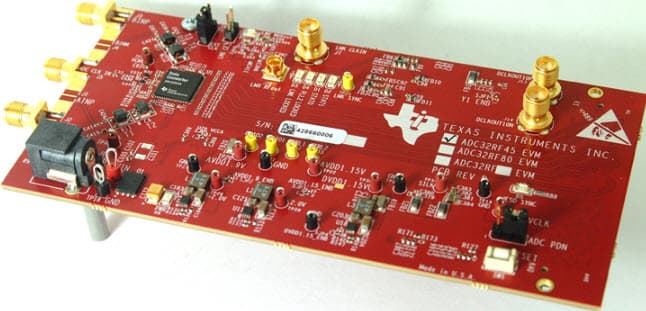 ADC32RFxxEVM, Evaluation Module (EVM) designed to evaluate the ADC32RF45 family of high-speed, JESD204B interface ADCs