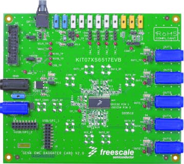 KIT07XS6517EVB, Evaluation Board features the MC07XS6517 Penta High Side Switch