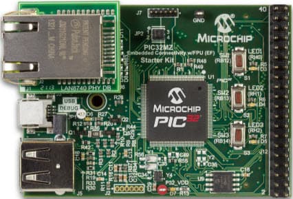 DM320007-C, PIC32MZ Embedded Connectivity with Floating Point Unit (FPU) Crypto Starter Kit Using PIC32MZ2048EFM144-I/PH