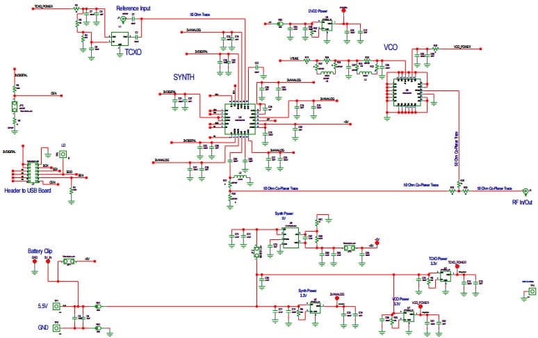 124111-HMC700LP4, Evaluation Board for Evaluating the HMC700LP4 PLL Clock Generator