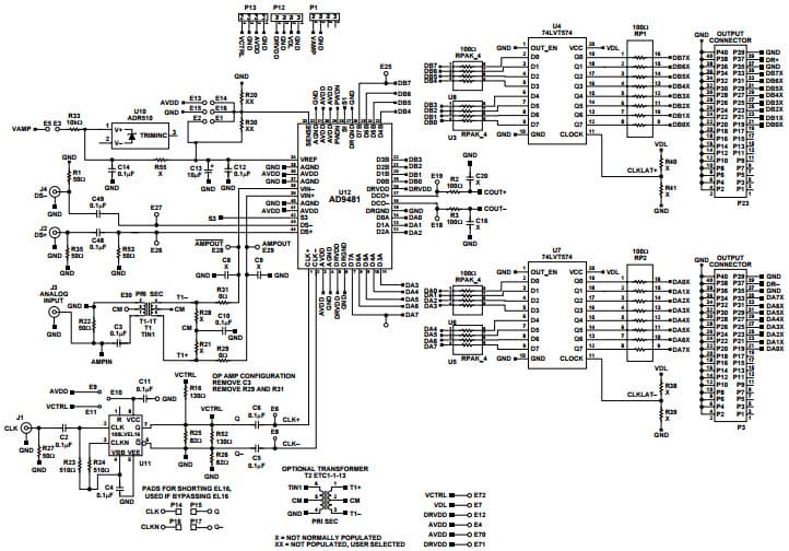 AD9481-PCB, Evaluation Board for Evaluating the AD9481 8-Bit, 250 MSPS 3.3V A/D Converter