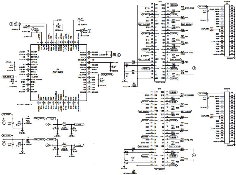 AD10200/PCB, Evaluation Board for Evaluating the AD10200 Dual Channel, 12-Bit, 105 MSPS IF Sampling ADC