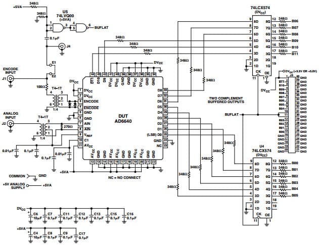 AD6640ST/PCB, Evaluation Board for Evaluating the AD6640 12-Bit, 65 MSPS IF Sampling ADC