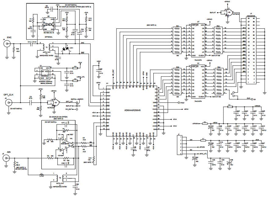 AD6644ST/PCB, Evaluation Board for Evaluating the AD6644 14-Bit, 40 MSPS A/D Converter