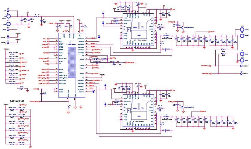 DC2291A, Demo Board based on LTC3882EUJ High Efficiency Step-Down DC/DC Converter with Digital Power System Management